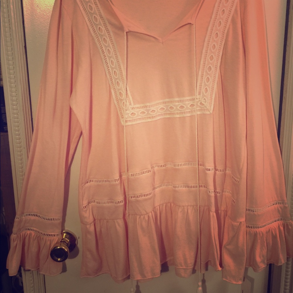 Long Sleeve Flow Top light pink